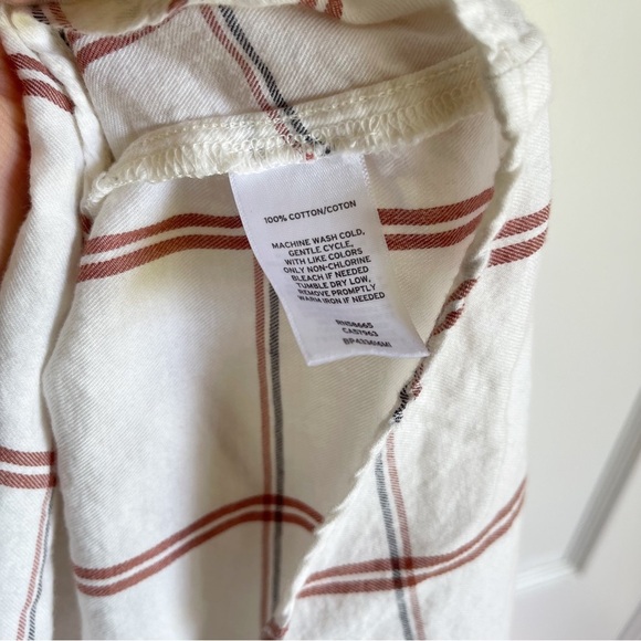 Nordstrom BP. Plaid Button-Up Shirt- Ivory Windowpane Weave - Picture 5 of 6